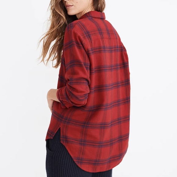 Madewell Flannel Oversized Ex-Boyfriend Shirt in Windowpane - Picture 4 of 16